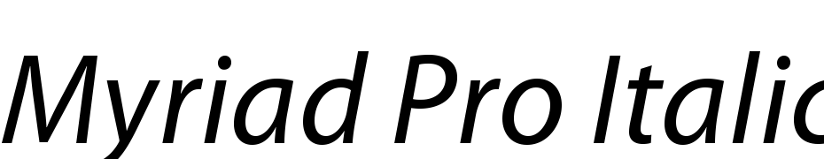 Myriad Pro Italic Font Download Free